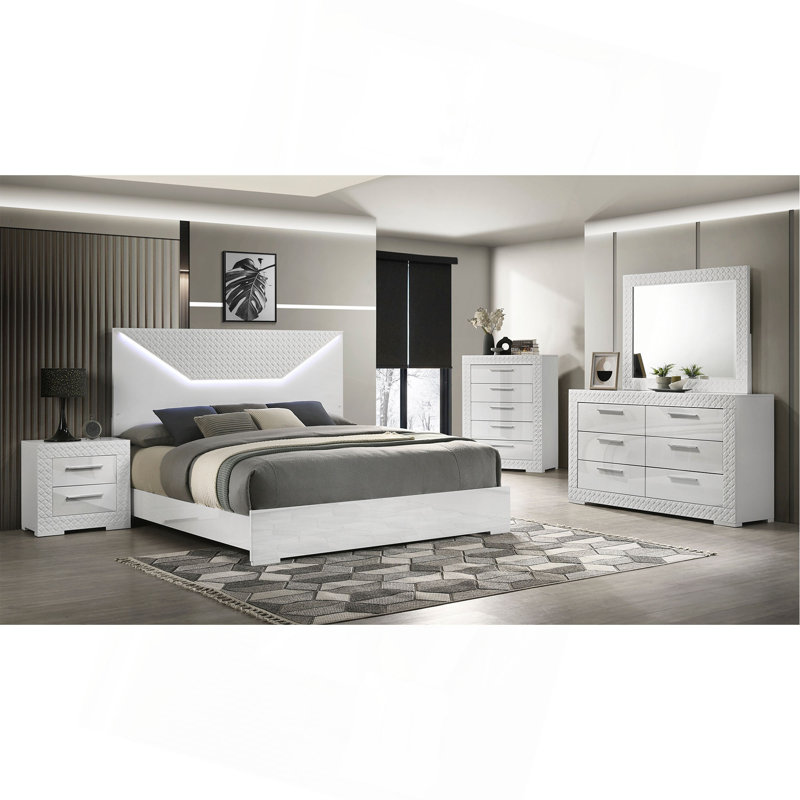 Miroir de style moderne en bois blanc