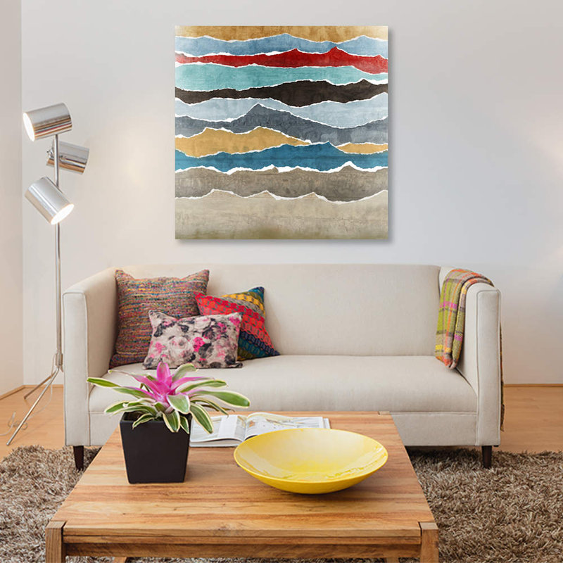 « déchirée i », impression sur toile, H 37 po x l 37 po x P 1,5 po, Pas de tapis, Toile tendue