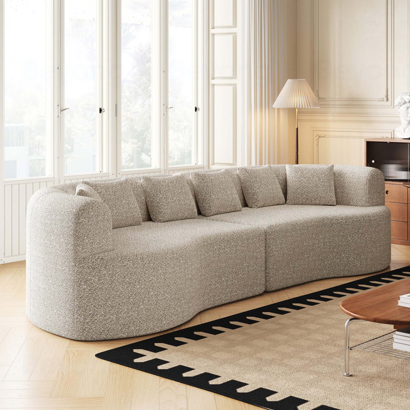 Canapé modulaire incurvé Curved, Kaki pâle