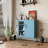 Blue Lockable Glass & Metal Door Storage Cabinet, 3-Tier Freestanding Locker Organizer with 2 Adjustable Shelves, Multipurpose Unit for Home, Entryway, Hallway, 33"H x 29.5"W x 13.8"D-675820434