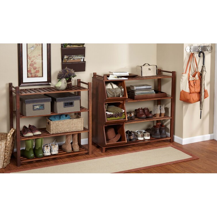 Wall mounted Solid Wood and Pipe shoe rack – Crafted of Light and