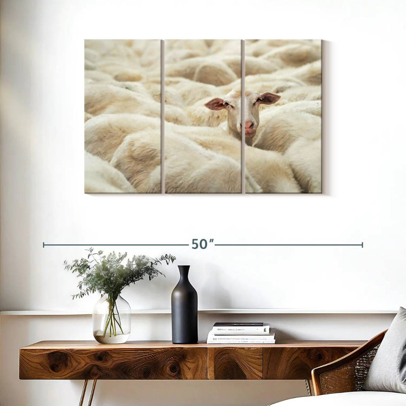 Brampt Curious Sheep, 24" H x 38" W
