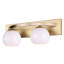 Honorina 6.5 In. 2 Light Gold Vanity With Opal Glass Shade