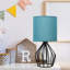 Ensemble de 2 lampes de chevet modernes avec cadre noir et base bleue-68436474