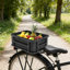 Panier de vélo arrière, panier de vélo arrière avec filet à bagages et doublure intérieure de panier
