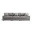 Canapé modulaire rembourré 3 pièces en flanelle de fourrure de lapin gris clair avec accoudoirs et coussins décoratifs 3 pièces-17369591