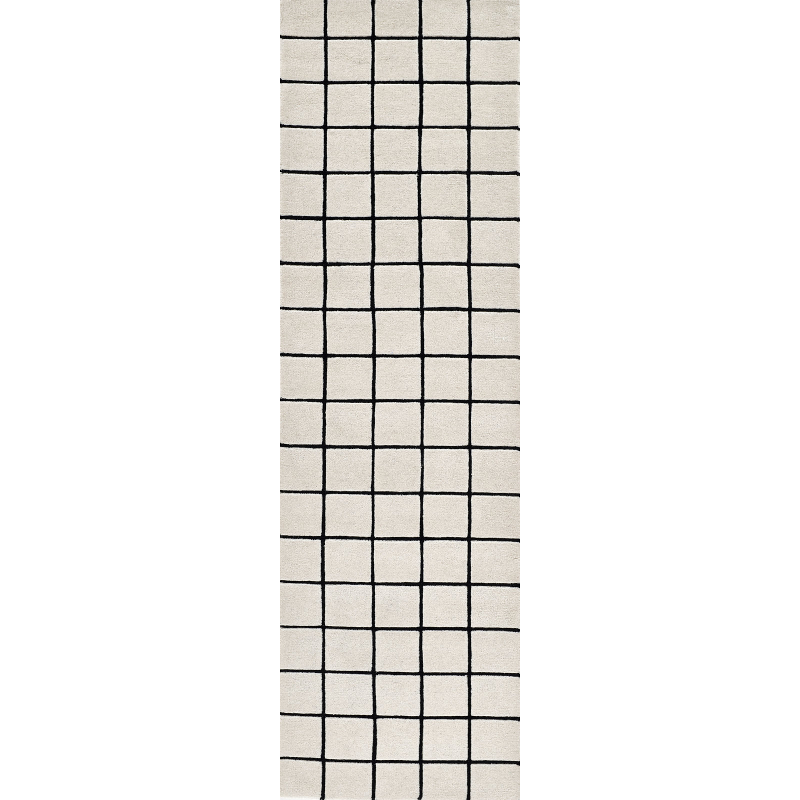 Montara Ivory Hand-Tufted Geometric Wool Rug, Runner 2'3" x 8'