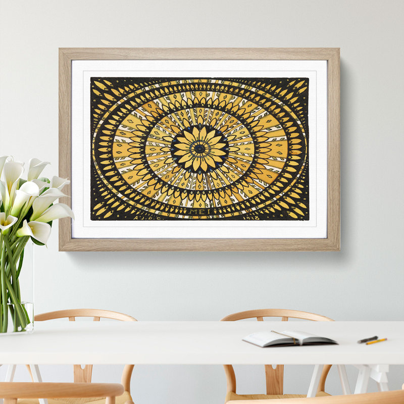 Flowers and Leaves by Julie De Graag - Framed Print, 36cm H x 48cm W x 2cm D, Oak Framed