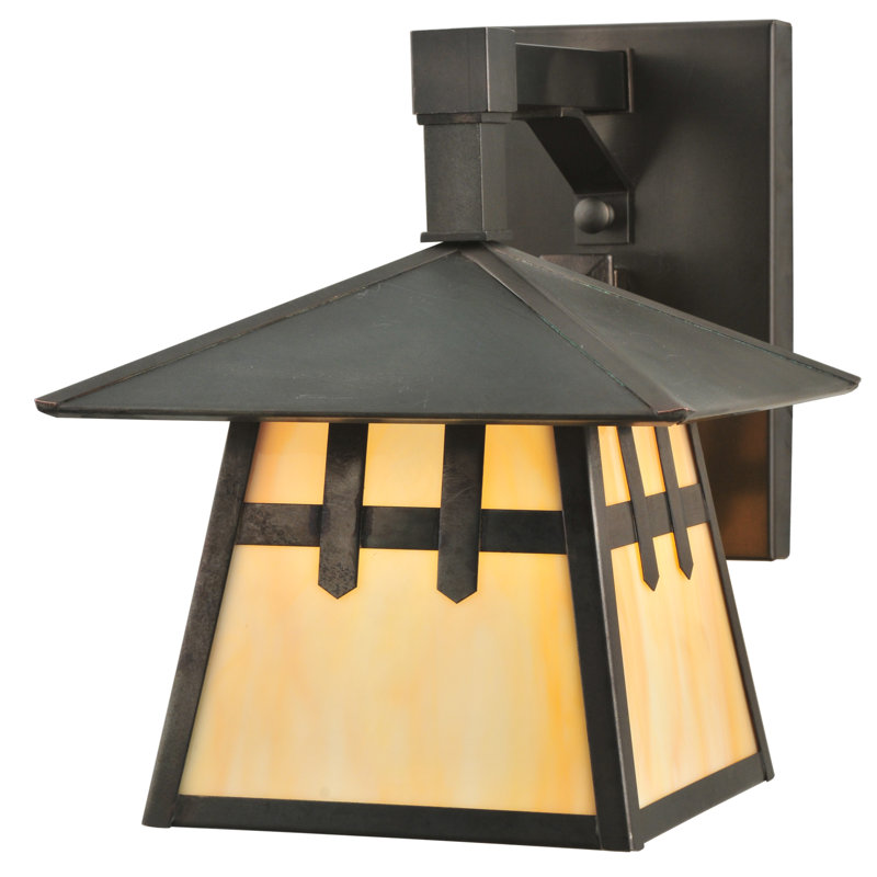 1 - Light Outdoor Wall Lantern, 9.5" H x 11" W x 9.5" D