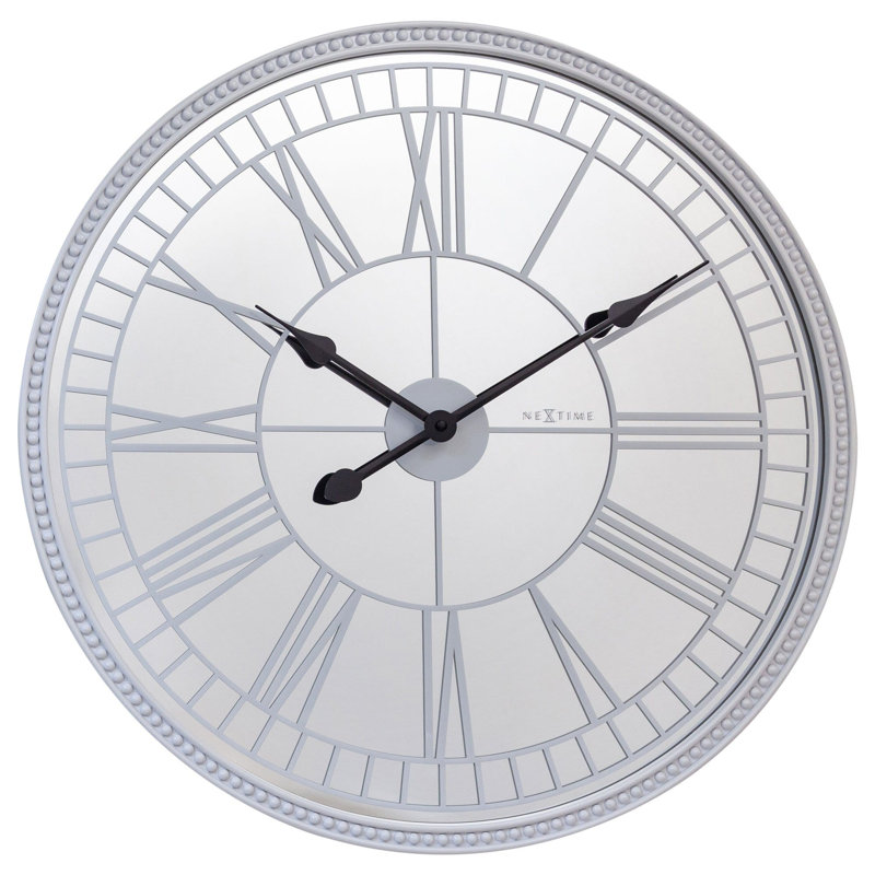 Cleopatra 22" Mirror Wall Clock, White