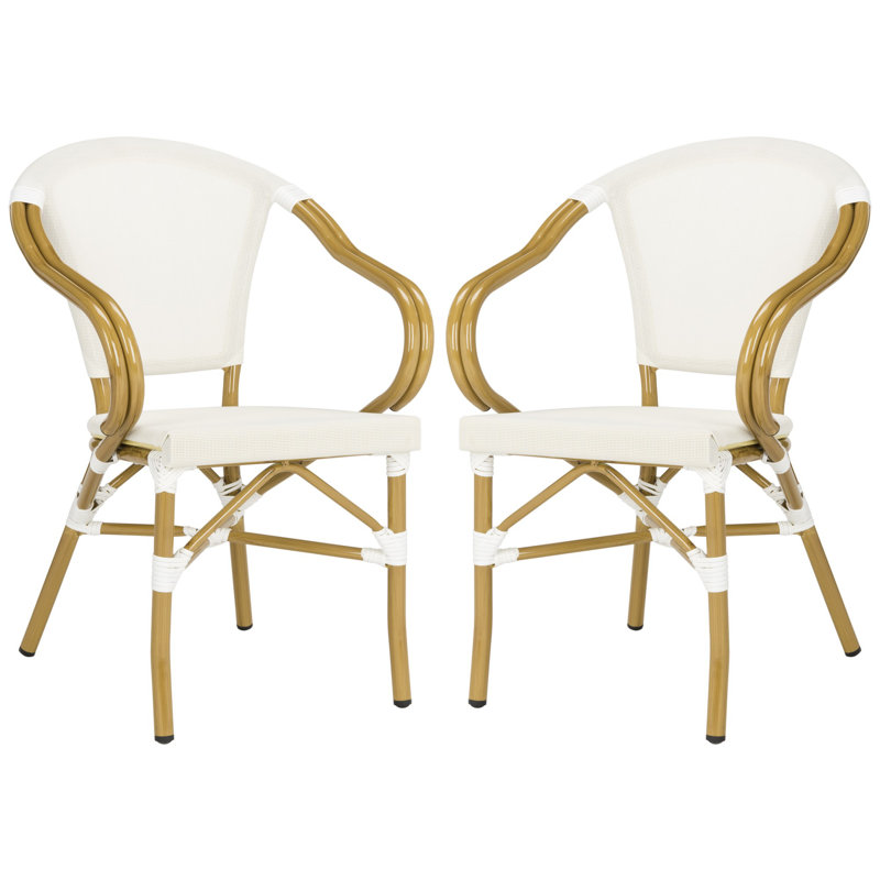 Chaise de patio empilable avec coussin Matilda, Beige