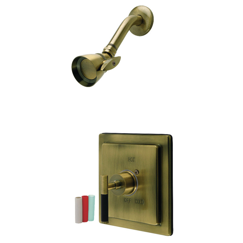 Kingston Brass Kaiser Single-Handle Pressure Balanced Tub and Shower Faucet, Antique Brass