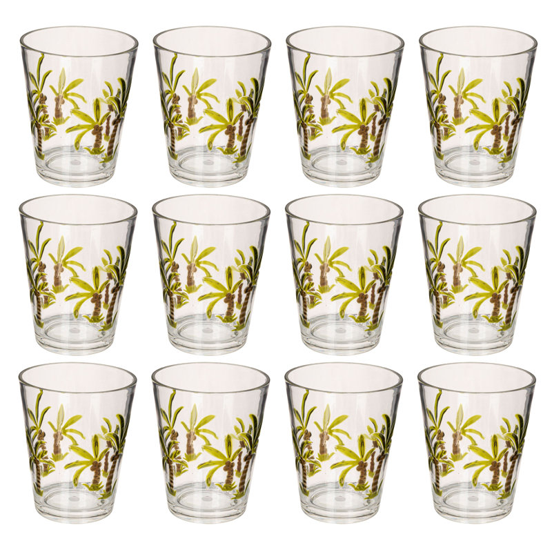 Verres à boire en acrylique avec motifs de palmier