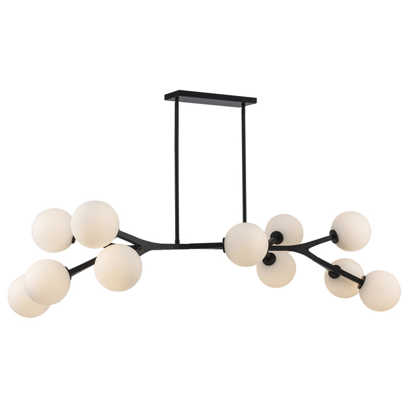 Luminaire suspendu moderne 11 lumières Onstott, Noir