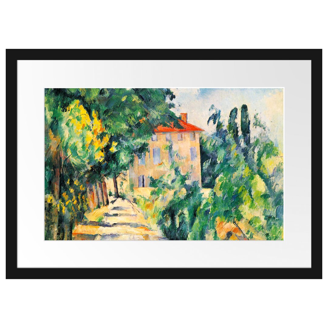 Gerahmtes Poster House with Roof von Paul Cézanne