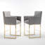 Tabouret de comptoir rembourré avec structure en métal-810599756