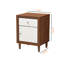 Table de chevet 1 tiroir Westphal blanc et noyer avec une armoire, H 23,75 po x l 17,55 po x P 15,6 po