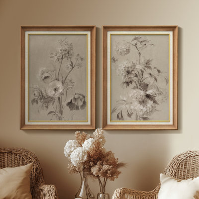 Ensemble de 2 œuvres d'art encadrées de qualité supérieure sur toile de qualité supérieure avec cadre de 26 po x 36 po