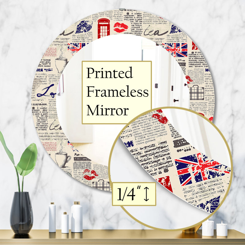 Miroir mural UK London, H 31,5 po x l po