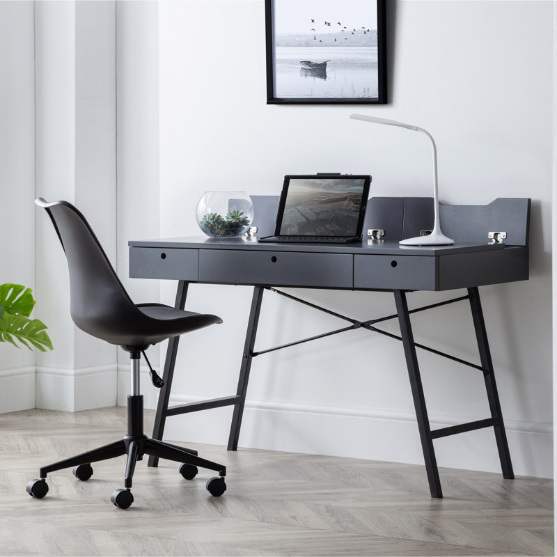 Leonhard Metal Base Computer Desk, Grey