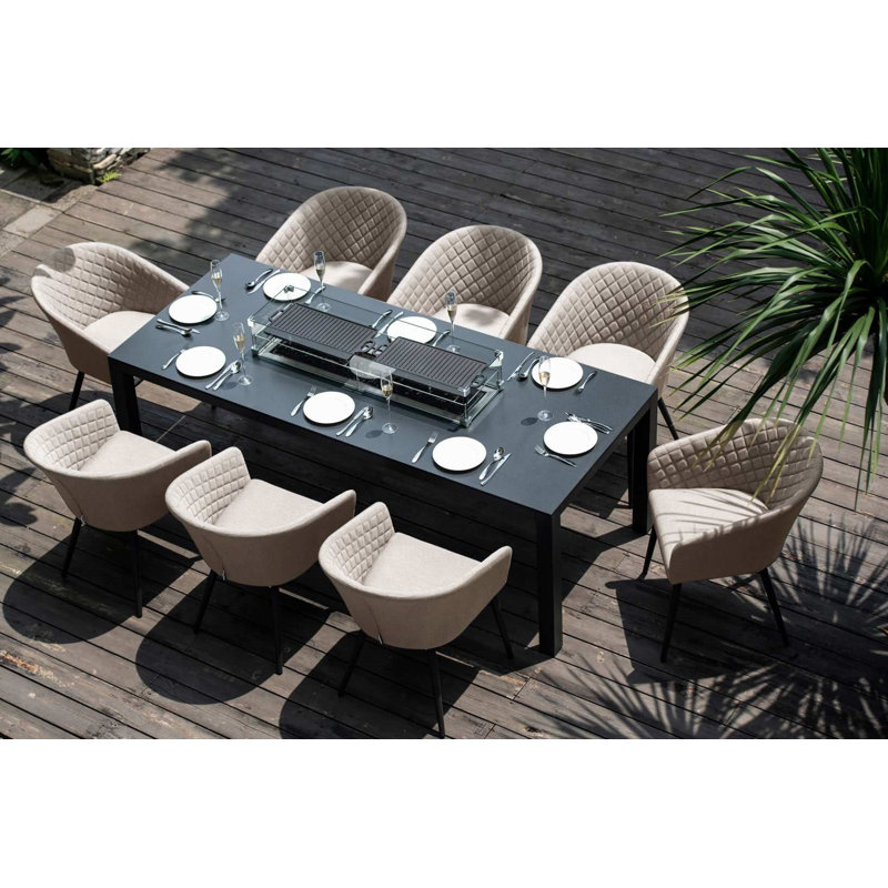 Inola Patio Dining Armchair, Taupe, Black