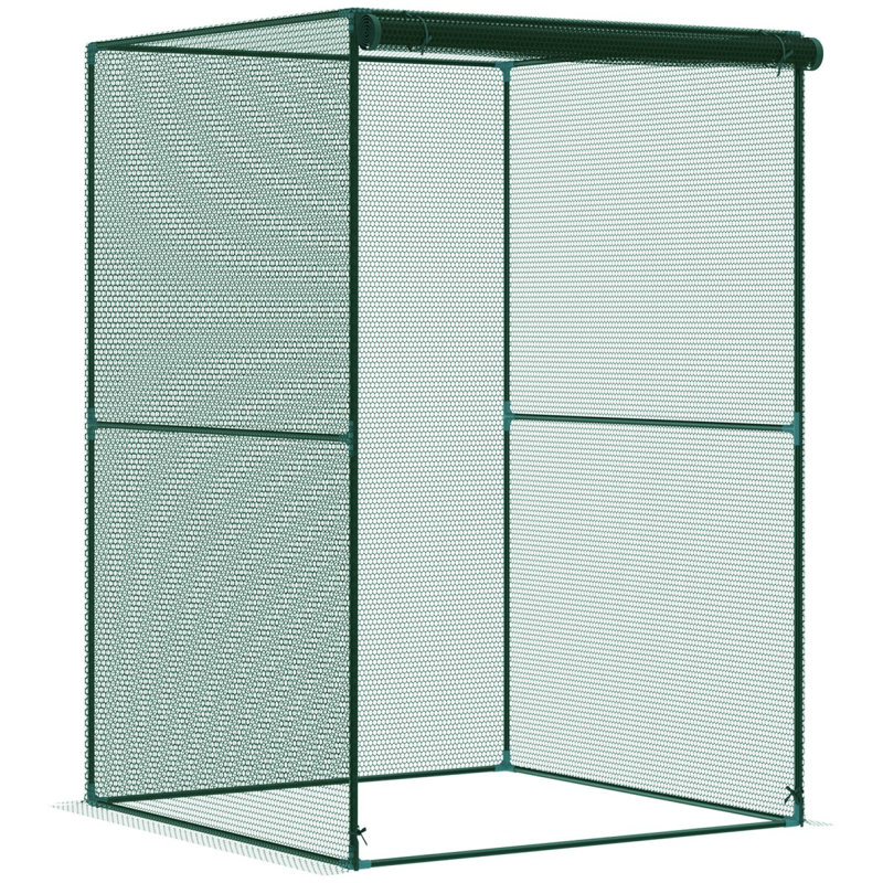 Tente de protection des plantes avec portes à fermeture à glissière pour jardin potager, cour arrière, vert Outsunny 4 'X 4'