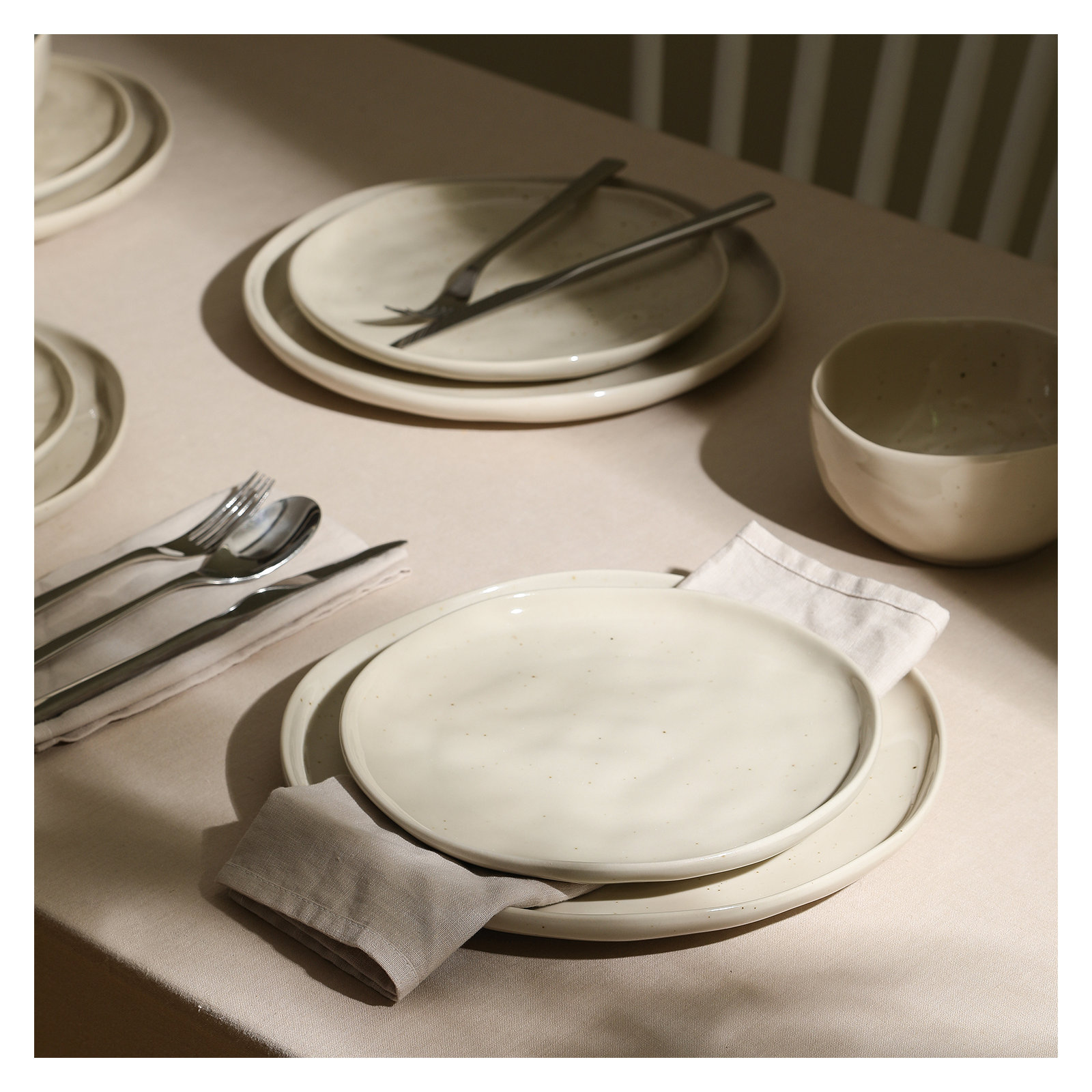 Stone Lain Mirella 12-Piece Dinnerware Set Stoneware, Beige