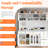 White Buffet Cabinet With And Adjustable Shelves - 63'' W, 6 Drawers, 5 Cabinets, Towel Rack, Power Outlet-698240948