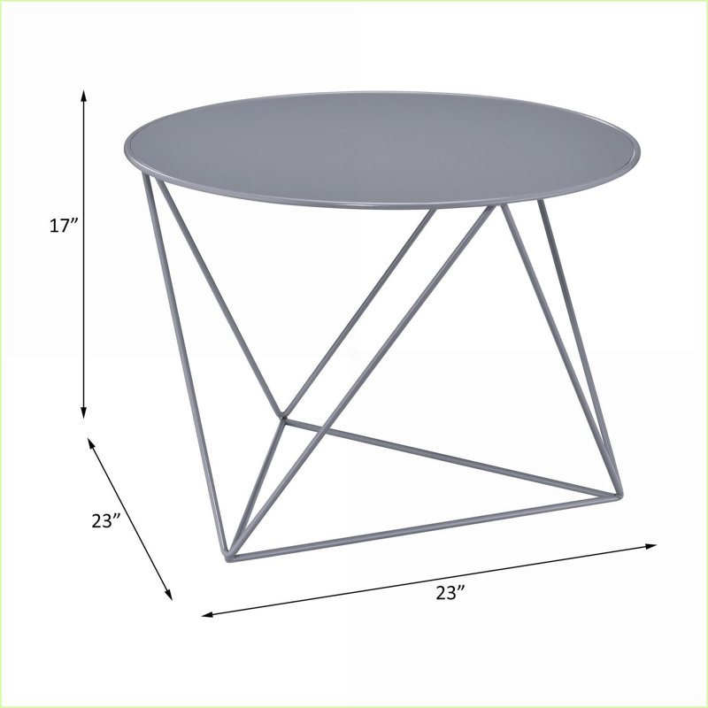 Table basse moderne en métal pour le salon - gris, facile à déplacer, polyvalente Utilitaire, Gris
