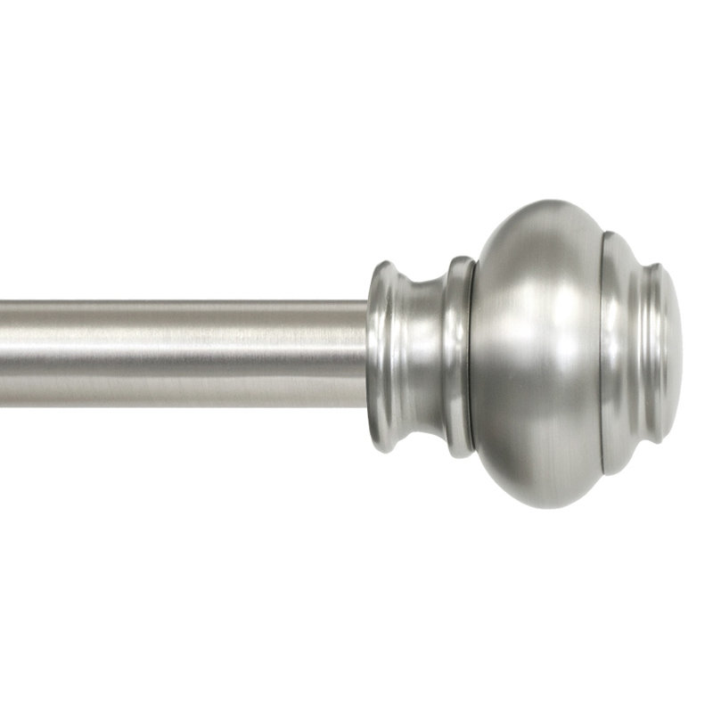 Tringle à rideaux simple ajustable 120 po à 240 po Crystalle Steel, Nickel brossé plaqué