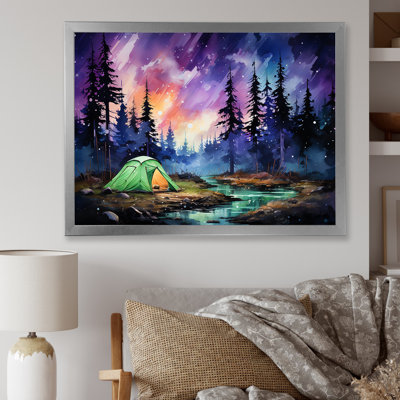 Northern Lights Camping Escape 3 - Camping Travel Wall Art