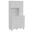 Armoire de cuisine 90, deux tablettes ouvertes, un tiroir, plusieurs armoires, blanc