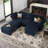Teangela Velvet Sectional Sofa Living Room Couch Apartment Storage Modular Sofa Bed-1027669557