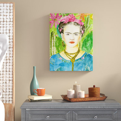 « frida kahlo ii », peinture sur toile tendue