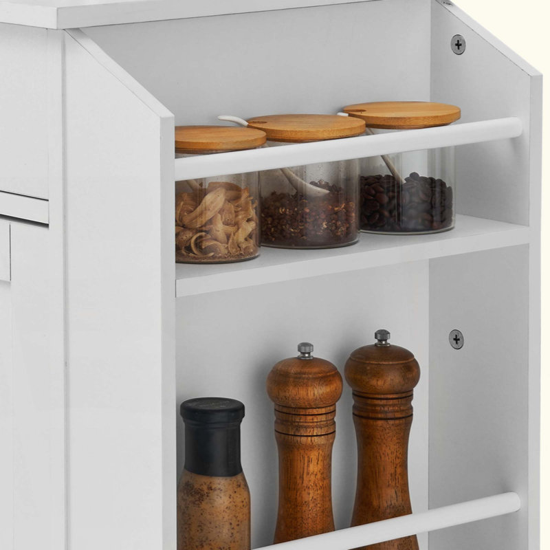 Armoire de rangement sur roulettes avec station de charge pour îlot de cuisine