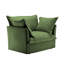 Fauteuil à revêtement antidérapant avec 1 grand coussin de dossier et 2 grands coussins décoratifs, 1 canapé profond et 1 siège confortable, plusieurs grands coussins moelleux, tissu chenille, vert-129098707