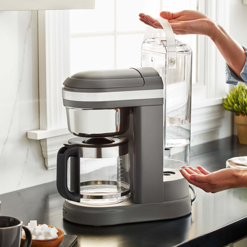 KitchenAid 12 Cup Drip Coffee Maker with Spiral Showerhead, Matte Charcoal Gray