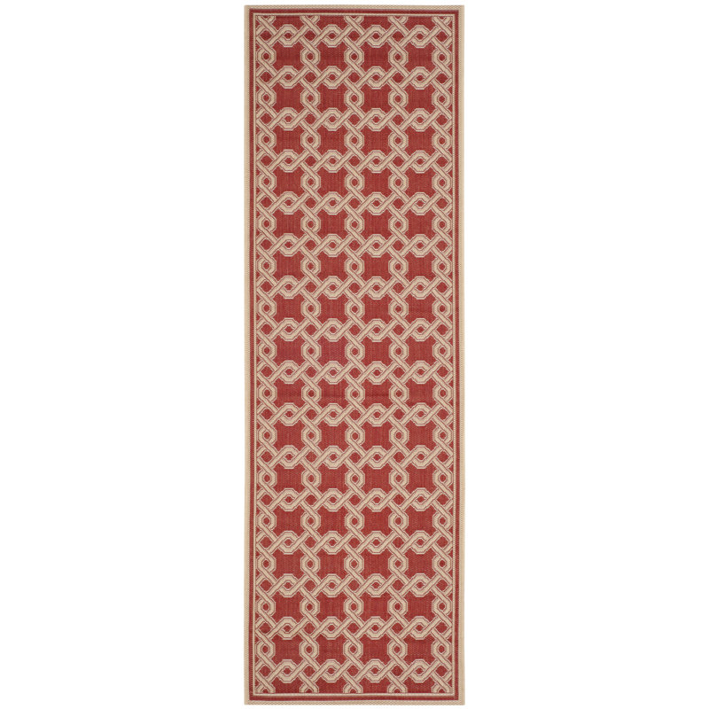 Tapis d'intérieur / extérieur à motif géométrique Gonde Martha Stewart, Tapis de couloir 2 pi 7 po x 8 pi 2 po