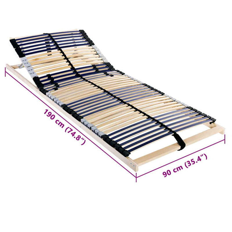 Slatted Bed Base Brown Solid Beech Wood, Single (3')