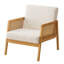 Chaise d'appoint rembourrée avec accoudoirs en rotin Joyner-114551621