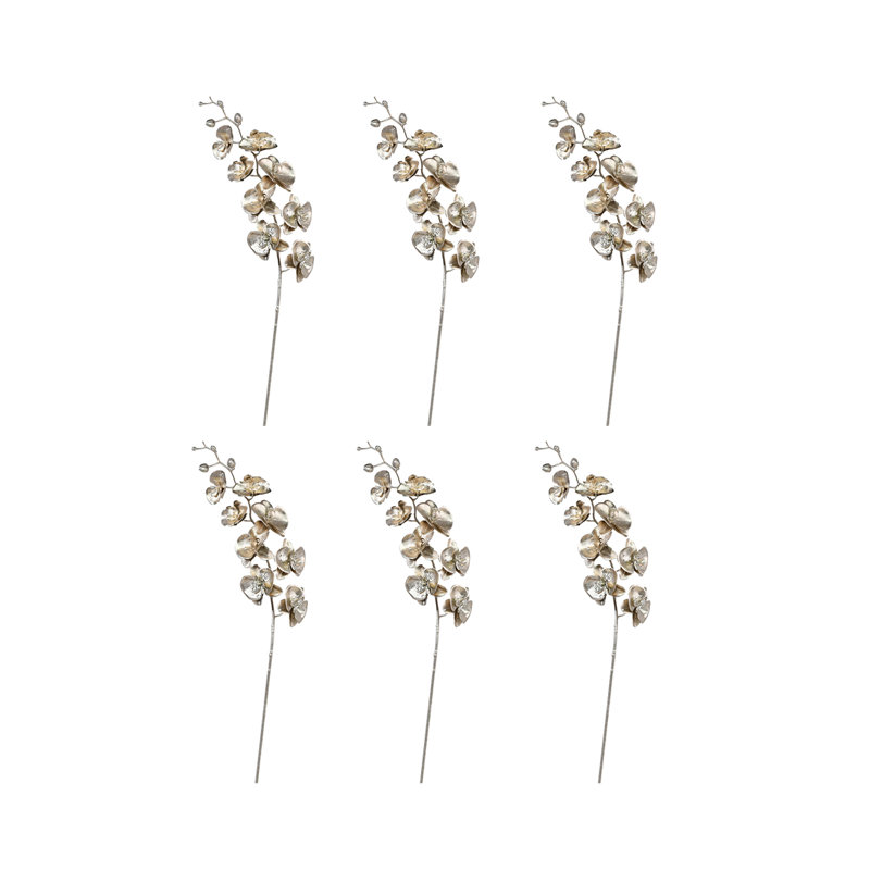  Tige d'orchidée argentée, 44 po de long et 6,5 po de large, paquet de 6
