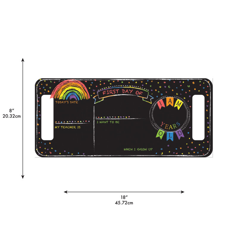 Last or First Day of School Rainbow Chalkboard Decal