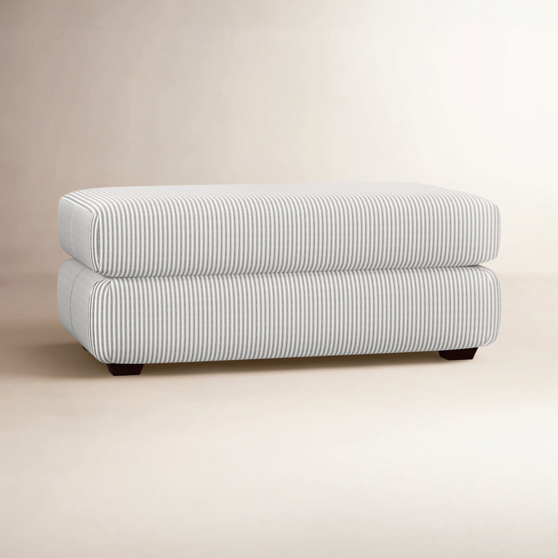 Repose-pieds rectangulaire 49 po Emilio, Toile graphite Bayou