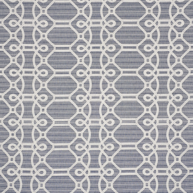 Ziz Embroidery Fabric, Blue