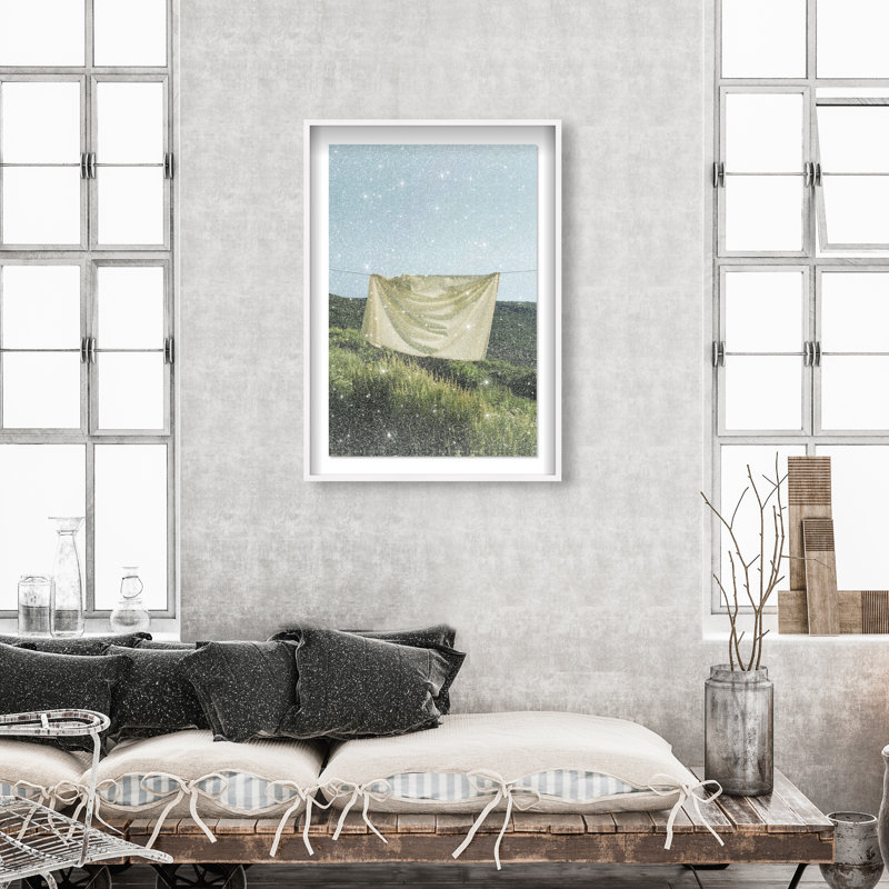 Floating Cotton I Shadowbox Bath & Laundry Print by Oliver Gal, Black Frame, 10 x 15, 46.5"H x 31.5"W, White Shadowbox