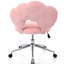 Fauteuil pivotant à 360° avec tissu moelleux pour bureau à domicile - Rose - Rotation et réglage de la hauteur