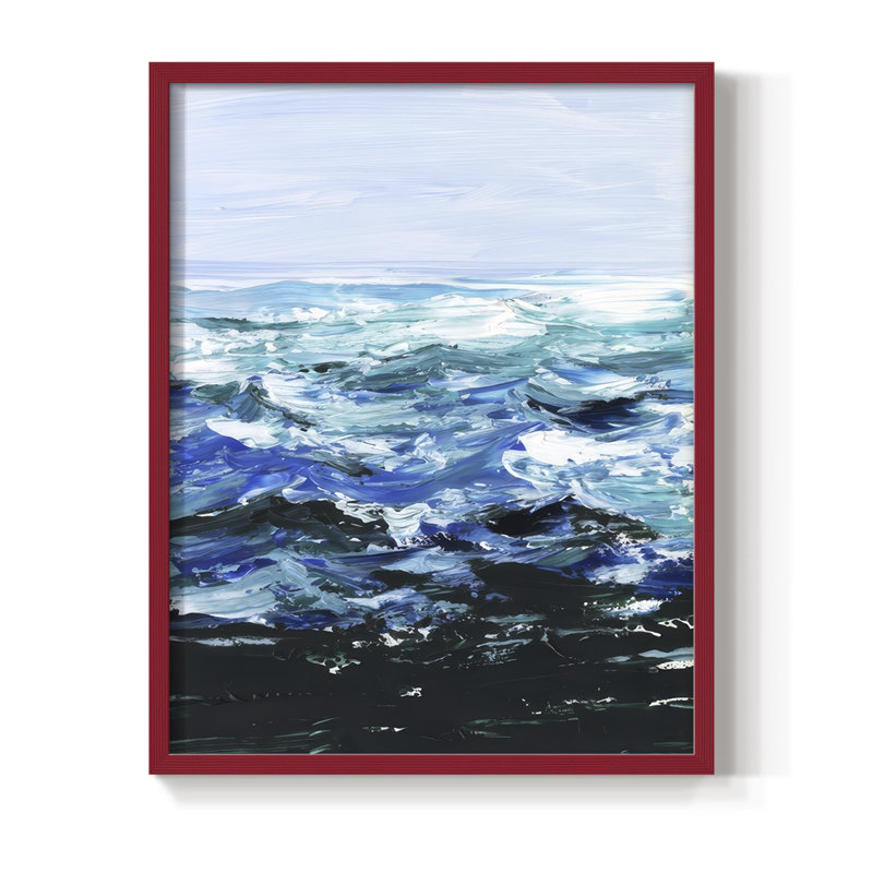 " Beneath The Sea Surface I ", Red, 21" H x 17" W