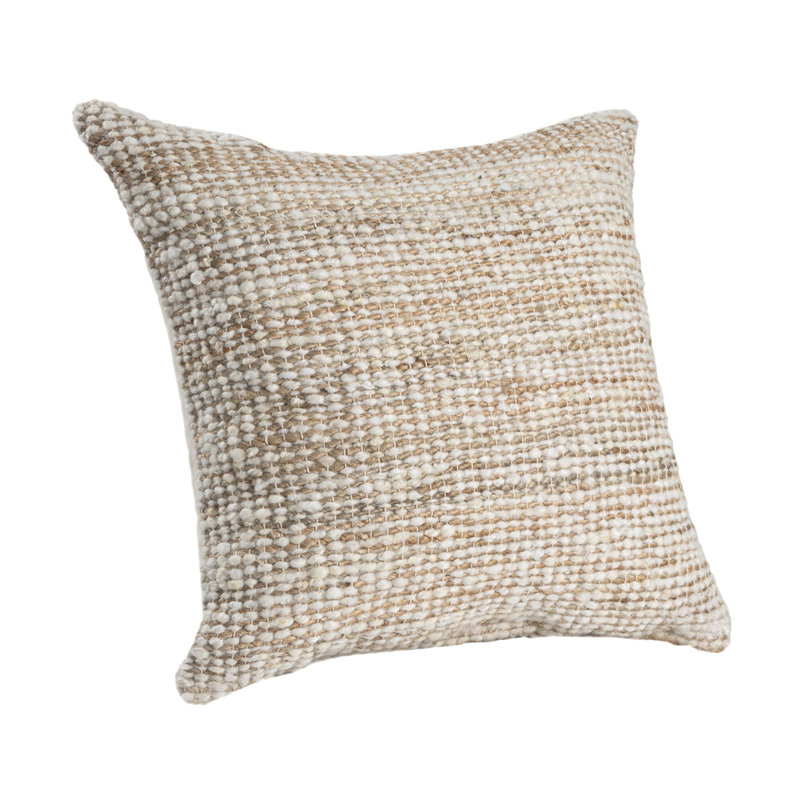 Housse de coussin Savanna Farmhouse, Ivoire / brun clair, Polyfill