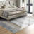Modern Abstract Gray/White/Gold Machine Washable Area Rug-1890005772