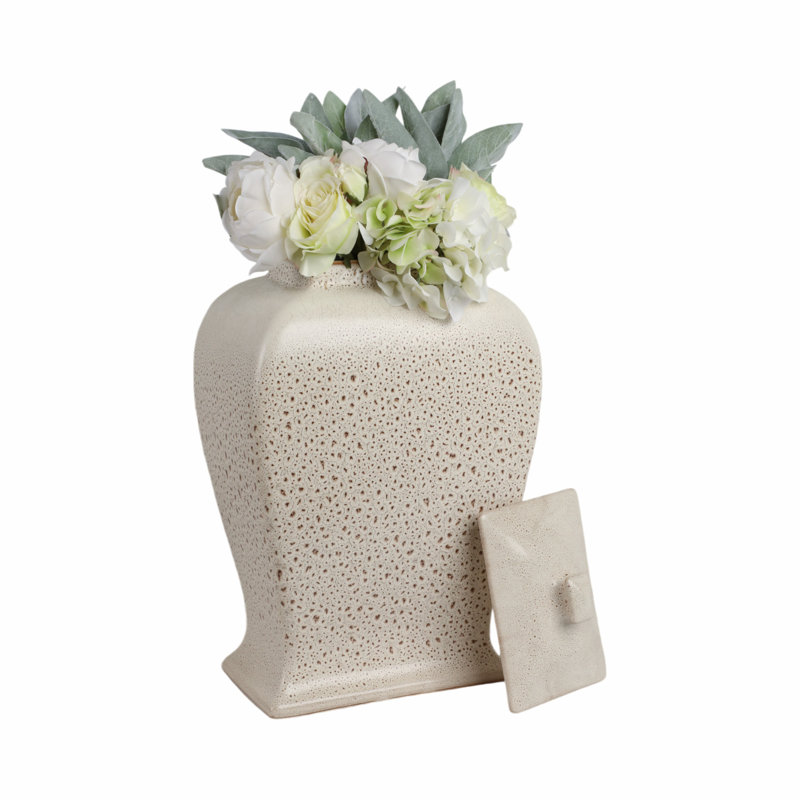 Townsend Handmade Stoneware Jar, 20" H x 8" W x 12" D, Beige